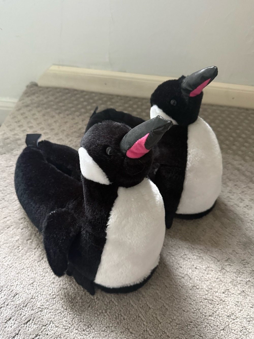 Fun adult penguin slippers